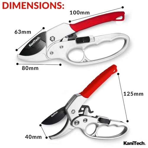 Pruning Shears for Gardening with Gloves - Heavy Duty Garden Shears, Aluminum Hand Pruners with TPR Grip Handle, 8 inch 3.55mm Thick Blade - for Branches, Flowers & Plants (Red) - style: Red