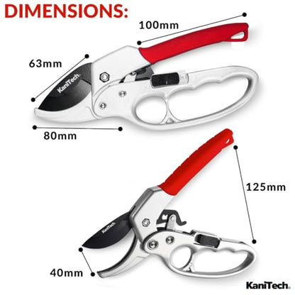 Pruning Shears for Gardening with Gloves - Heavy Duty Garden Shears, Aluminum Hand Pruners with TPR Grip Handle, 8 inch 3.55mm Thick Blade - for Branches, Flowers & Plants (Red) - style: Red