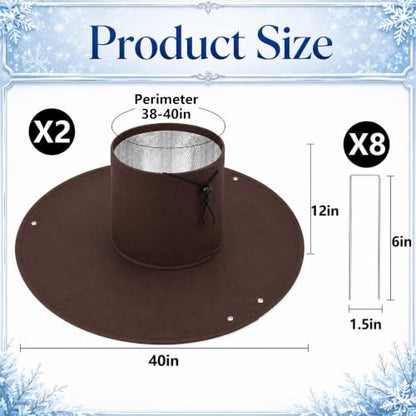 Adnee 2Pcs Palm Tree Root Protectors, 3-Layer Winter Tree Root Frost Covers - color: Coffee