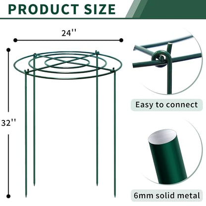 4pack Peony Cages and Supports, 24 x 32 Inch Four Legs Peony Cage, Heavy-Duty Peonies Support Cages, Peony Ring for Roses, Hydrangeas, Sage, Peonies, Cucumbers, Tomato - size: 24"X32"