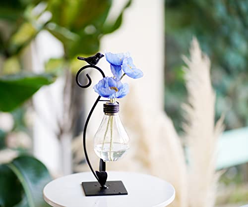 Tabletop Bird Planter Propagation Station, Narrow Mouth Bulb Plastic Vase - color: Bird