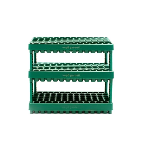 Vego garden 10" x 20" 76 Cells Seed Starter Tray Stackable Seedling Starting Germination Trays for Plants Planting Vegetables Herbs Flowers, 3 Sets - size: 3 Pack, style: 76 Cells Stackable Tray