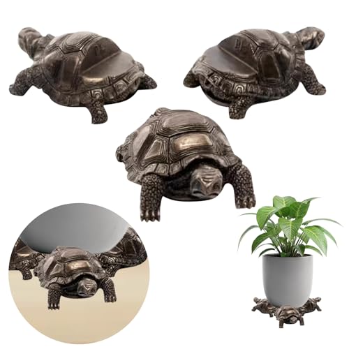 3Pcs Turtle Resin Pot Feet – Decorative Plant Stand Risers for Indoor/Outdoor Flower Pots, Durable & Weatherproof Planter Supports (Turtle Design)