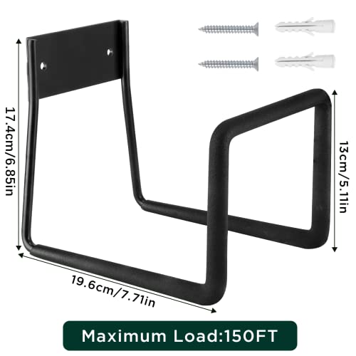 Metal Garden Hose Holder, Heavy Duty Wall Mount Hose Hanger for 150 FT