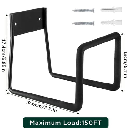 Metal Garden Hose Holder, Heavy Duty Wall Mount Hose Hanger for 150 FT