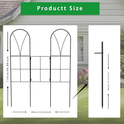 2 Pack 45" Metal Garden Trellis for Climbing Plants, Adjustable Angles