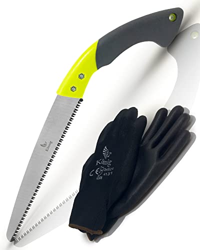 Professional Heavy Duty Pruning Saw (Razor Sharp 13" Straight Blade) Comfort Handle with Saw Blade Enclosure - size: 12" Straight