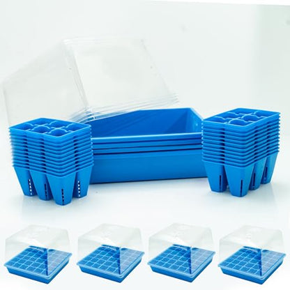 Bootstrap Farmer Countertop Seed Starter Kit in Blue, Reusable 1010 Tray Bundle with Inserts and Humidity Dome - color: Blue