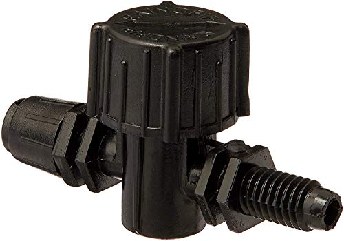 Raindrip R191CT, Adjustable Flow Micro Sprinkler, Quarter-Circle Pattern, Fan Spray, with 10-32 Threaded Inlet, Drip Irrigation Emitters for Drip Irrigation Gardening Systems, 5-Pack, Black - size: 1 Count (Pack of 1)