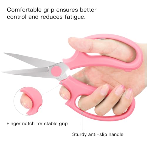 Housolution Flower Scissors, 3PCS Steel Pointed Pruning Shears, Pink - color: Pointed-pink, size: 3 Pack