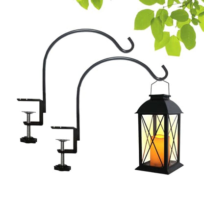 Short Deck Hook 2 Pack Bird Feeder Pole with 3.3 Inch Strengthened Clamp