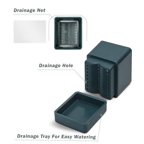 D'vine Dev 4-Pack Plastic Herb Planter Pots, 4 in, Green, 76-Y-C-1 - color: Green, size: 16 Inch x 4.5 Inch