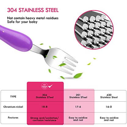 Lehoo Castle Toddler Utensils, 6-Pieces Kids Silverware Set (Butterfly) - color: Pink