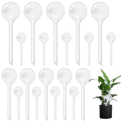 Pynqdfu 20 PCS Clear Plant Watering Globes,Plastic Self-Watering Bulbs,Self Watering Planter Insert Plant Accessories for Plants Indoor,Outdoor,Flowerpot,Home Garden(Large,Medium,Small) - size: 5 Large+5 Medium+10 Small