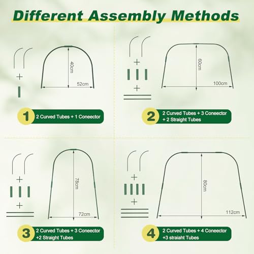 Garden Netting Kit, 10 X 50FT Garden Netting Pest Barrier with 10 Sets Garden Hoops and 20pcs Clips, Insect Netting Row Cover for Raised Beds Vegetable Fruits Flowers Protection
