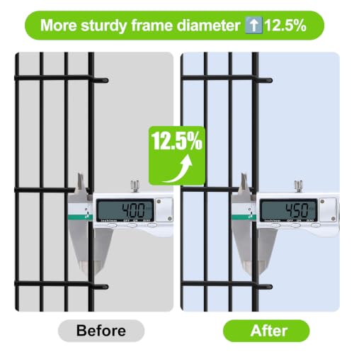INJOPEXI Decorative Garden Fence 12 Panels 26ft(L)×42in(H) Metal Garden Fences with 11 Panels + 1 Gate, Animal Barrier Rabbit Fence Rustproof Wire Temporary Dog Fencing Outdoor for Backyard Lawn - size: 12 Panels 26ft(L)-42"(H) - With Gate