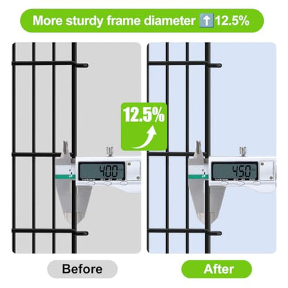 INJOPEXI Decorative Garden Fence 12 Panels 26ft(L)×42in(H) Metal Garden Fences with 11 Panels + 1 Gate, Animal Barrier Rabbit Fence Rustproof Wire Temporary Dog Fencing Outdoor for Backyard Lawn - size: 12 Panels 26ft(L)-42"(H) - With Gate