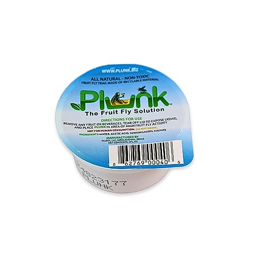 Plunk Fruit Fly Trap – 3-Pack – All Natural, Non-Toxic Indoor Solution for Home Kitchen – Safe, Recyclable Material, Easy to Use & Effective