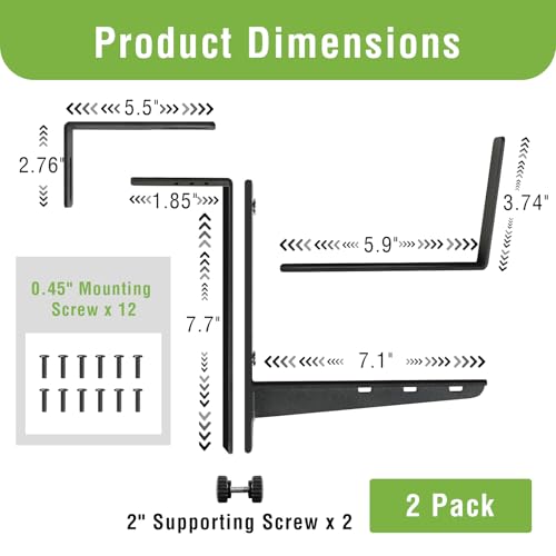 Window Box Brackets, Adjustable Hanging Railing Planter Box Brackets - size: 2 Pack