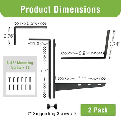 Window Box Brackets, Adjustable Hanging Railing Planter Box Brackets - size: 2 Pack
