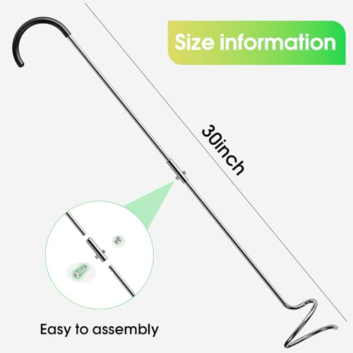 Compost Aerator Tool, Heavy Duty Spiral Compost Turner with Ergonomic Handle, Manual Soil Aeration Tool for Garden Compost Bin and Backyard Pile Mixing - size: Hook Handle