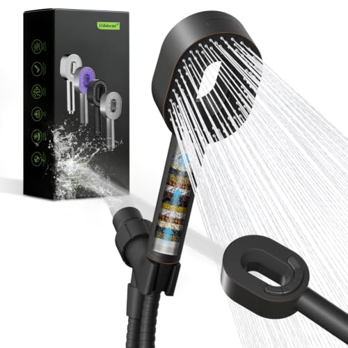 Hibbent Filtered Showerhead with handheld, High Pressure 5 Sprays Shower - color: Oil Rubbed Bronze, style: Showerhead with 1 Filter