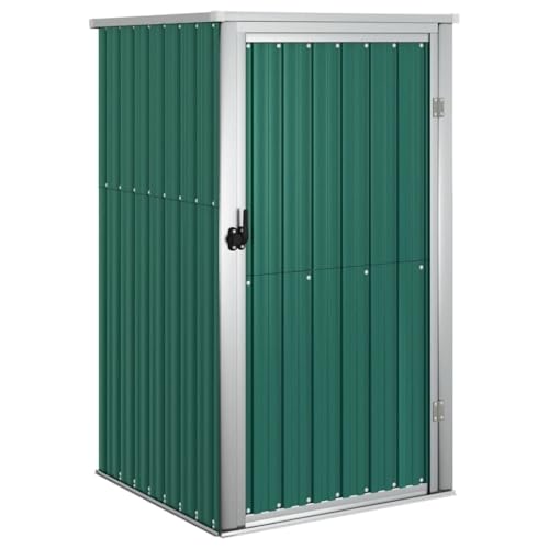 Outdoor Garden Tool Shed, Vertical Storage Cabinet for Backyard, Patio, or Garage, Rust-Resistant Galvanized Steel Metal Locker with Lockable Door, Green, 34.6 x 34.6 x 82.7 Inches - color: Green, size: 34.6 x 35.0 x 63.4 in
