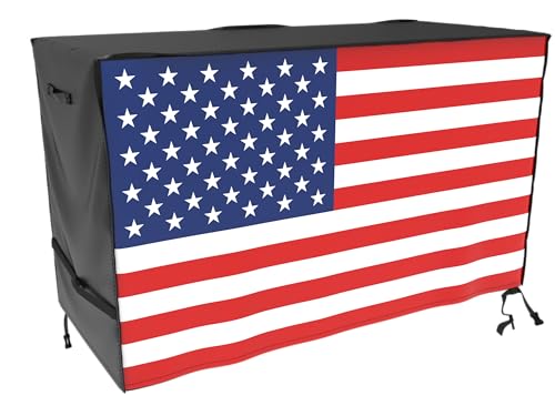 ATYARD 55-inch Outdoor Cover for Keter Unity XL Portable Table - UV Resistant, Breathable, All Weather (55" L x 24" W x 32" H) Black,American Flag - color: American Flag, size: 55" L x 24" W x 32" H