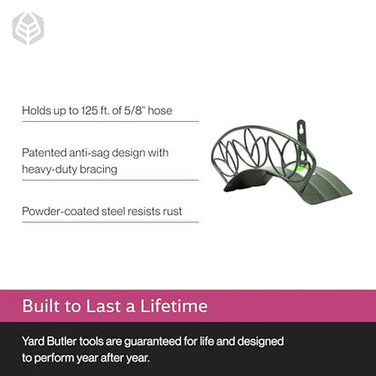 Yard Butler Heavy Duty Wall-Mounted Hose Hanger - Flower Design, Green - color: Weathered Green, size: Flowers