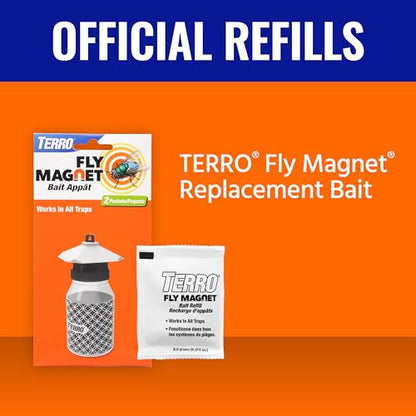TERRO Fly Magnet Trap, Reusable Poison-Free Outdoor Fly Catcher with Bait - size: 1 Pack