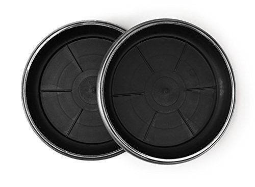 9" Decorative Heavy Duty Tray/Saucer (2 Pack) Rustic Medieval/French Country Look, Pot/Planter Base for Indoor/Outdoor Decor (9 inches, Silver) - color: Silver, size: 9 inches