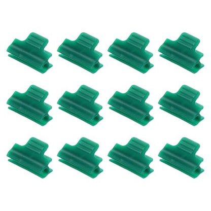 Greenhouse Clamps for 5/16inch PVC Pipe, 12pcs Greenhouse Film Clamps Shading Net Rod Clip Garden Hoops for Row Cover, Greenhouse Plastic Sheeting(Dark Green)