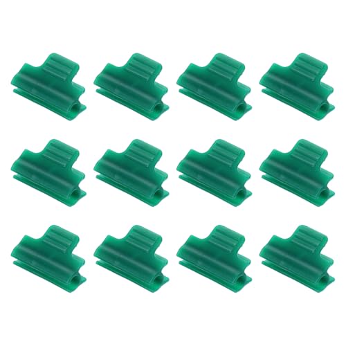 Greenhouse Clamps for 5/16inch PVC Pipe, 12pcs Greenhouse Film Clamps Shading Net Rod Clip Garden Hoops for Row Cover, Greenhouse Plastic Sheeting(Dark Green)