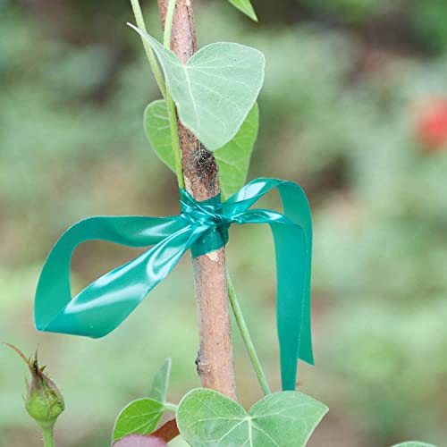Easytle Garden Tie Tape 0.45" 290 Ft, Stretch Tie Tape Roll, Sturdy Plant Ribbon Garden Green PVC Plastic Stake Gardening Tools for Indoor Outdoor Patio Plant Use - size: 290 ft