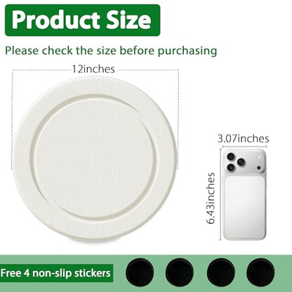 Diatomaceous Earth Plant Saucer, Round Pot Saucers, 2 Pcs 12 Inch - color: 2pcs White Large