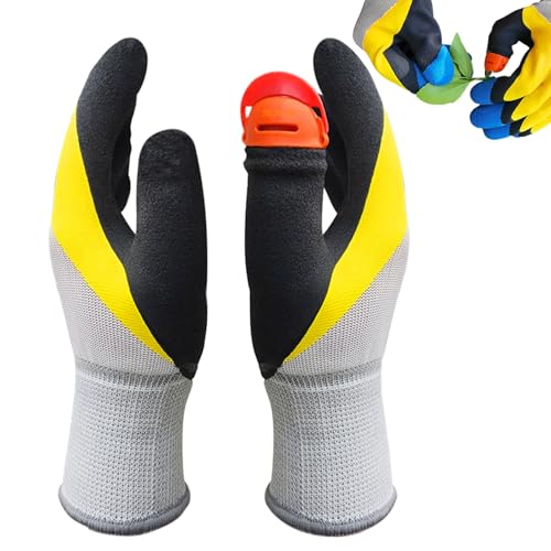 AGLOO Gardening Gloves with Thumb Knife - 1 Pair for Quick Pruning, Fruit Picking and Trimming in Yard - Breathable, Anti-Thorn Picking Gloves for Plant Harvesting