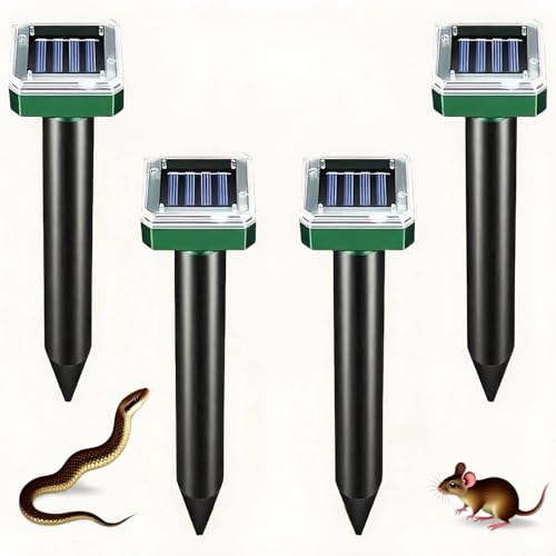 Solar-Powered Ground Vibrating Repellent – Keep Rats, Snakes, Rabbits & Hedgehogs Away from Your Garden, Lawn, Yard, Farm & Orchard!