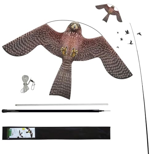 Bird Scare Flying Kite with 4m Pole Has The Effect of Scaring Birds-Type A - color: pink
