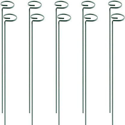 HiGift 10 Pack 24 inch Plant Stakes and Supports, Metal Flower Stakes for Potted Plant Indoor, Garden Stakes for Tall Plant Single Stem Flowers Amaryllis Tomatoes Peony Lily Rose (61 cm Long) - size: 24 Inch-10 Pack