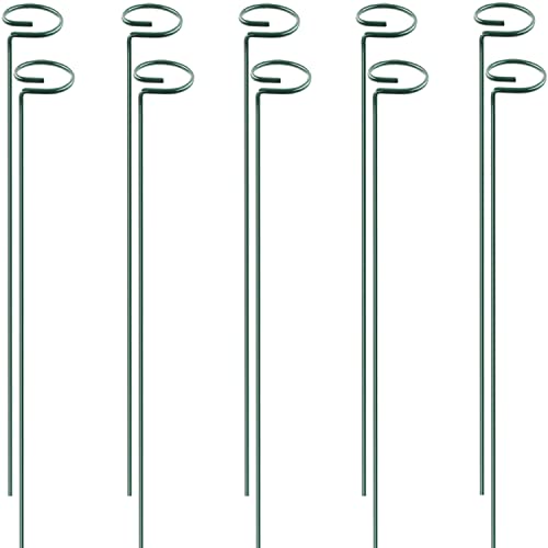 HiGift 10 Pack 24 inch Plant Stakes and Supports, Metal Flower Stakes for Potted Plant Indoor, Garden Stakes for Tall Plant Single Stem Flowers Amaryllis Tomatoes Peony Lily Rose (61 cm Long) - size: 24 Inch-10 Pack