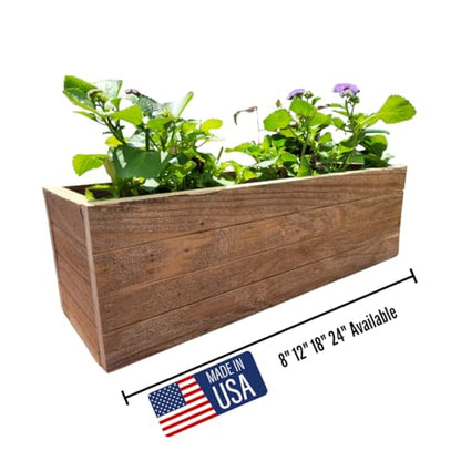 Handmade Rustic Cedar Herb Window Planter Box – Wooden Window & Railing Planter for Indoor or Outdoor Use, Made in USA (48") - size: 48"