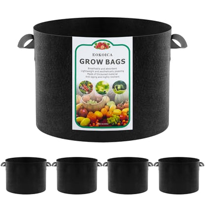 5-Pack 15 Gallon Grow Bags, Thickened Aeration Fabric Pots - size: 15
