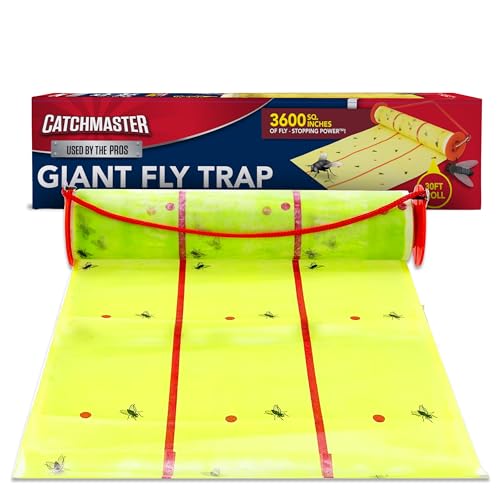 Catchmaster Giant Fly Glue Trap 1pk, 30ft Sticky Fly Paper Roll Outdoor