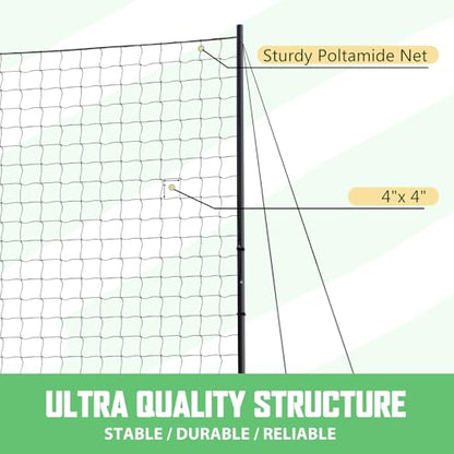 Ball Stop System - Soccer Backstop Net, Heavy Duty, High Impact, Practice Barrier - size: Socketed - 4 inch Net, style: 30FT X 12FT