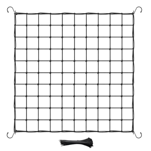 Trellis Netting, 5x5FT Elastic Trellis with 4 Hooks, Heavy-Duty Support for Indoor Plants, Gardening - size: 5x5ft