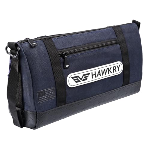 HAWKRY Heavy Duty Canvas Tool Bag – Waterproof Canvas Zipper Pouch, Garden Tool Bag, Construction Bags Heavy Duty, Small Zipper Pouch, Motorcycle Tool, Multipurpose Fishing Bag - color: Blue