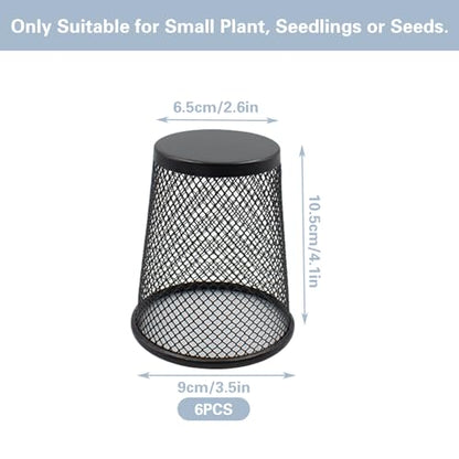 6 PCS Small Chicken Wire Plant Covers for Seedling, 3.5 Inch Mini Garden Cloches Metal Netting Protectors for Keeping Chicken Squirrels Birds Out, Only Suitable for Very Small Seedlings or Seeds