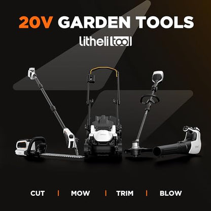Litheli 20V Cordless Hedge Trimmer, 16" Dual Action Hardened Steel Blade (5/8" Cut), 3.75 LBS Lightweight Bush Trimmer with 2.0Ah Battery, for Hedges, Shrubs, Garden & Yard Trimming