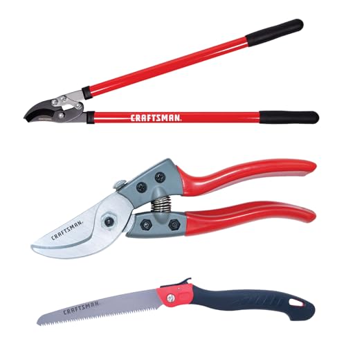 Shrub and Branch Pruning Bundle: Bypass Lopper, Bypass Pruner, and 8-Inch Folding Saw