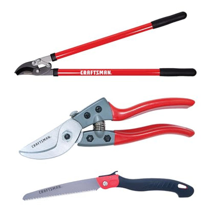 Shrub and Branch Pruning Bundle: Bypass Lopper, Bypass Pruner, and 8-Inch Folding Saw